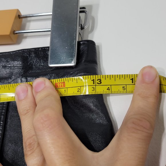 Valentina Vintage Leather Skirt Lined Black A-Line Classic Zipper Womens Retro - Picture 8 of 9